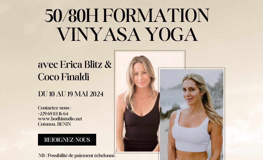 Formation Vinyasa Yoga de 50/80h avec Erica Blitz et Coco Finaldi